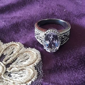 Amethyst Ring in Stainless Steel
